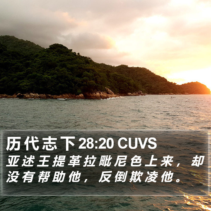 历 代 志 下 28:20 CUVS Bible Study