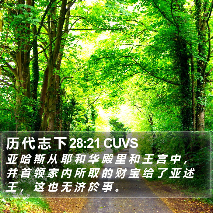 历 代 志 下 28:21 CUVS Bible Study