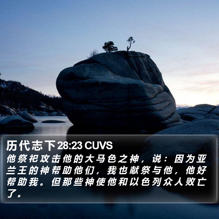 历 代 志 下 28:23 CUVS Bible Study