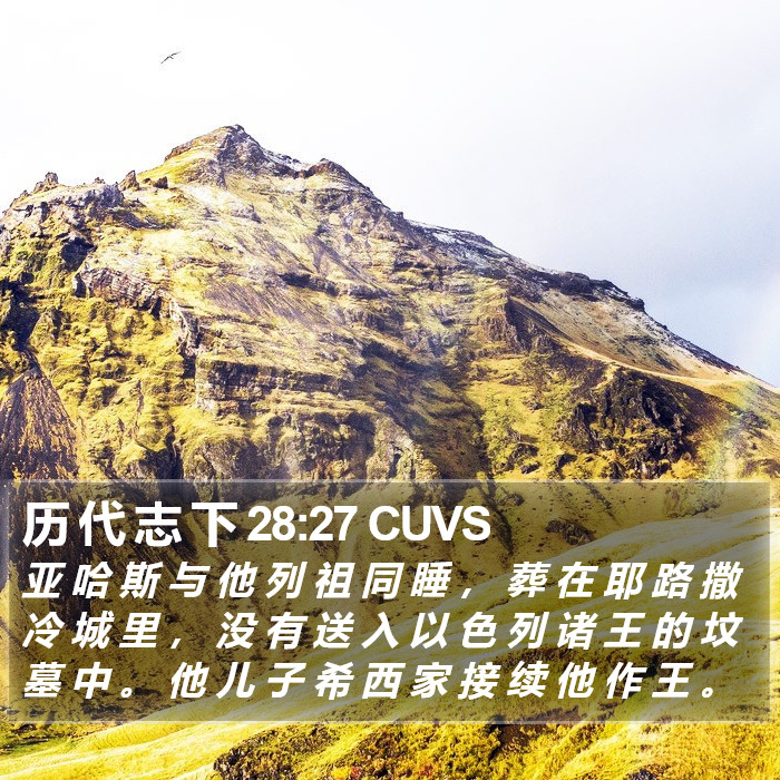 历 代 志 下 28:27 CUVS Bible Study