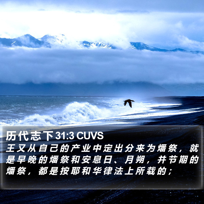 历 代 志 下 31:3 CUVS Bible Study
