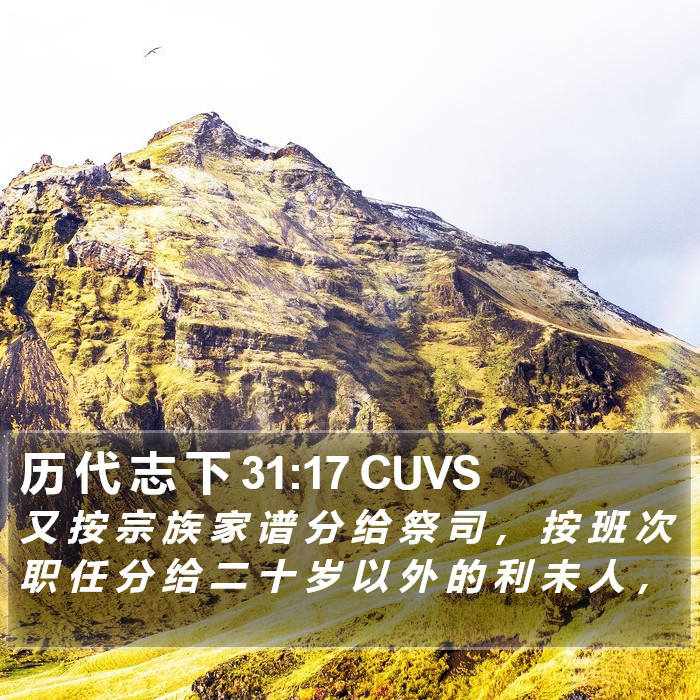 历 代 志 下 31:17 CUVS Bible Study