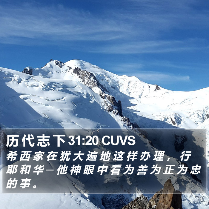 历 代 志 下 31:20 CUVS Bible Study
