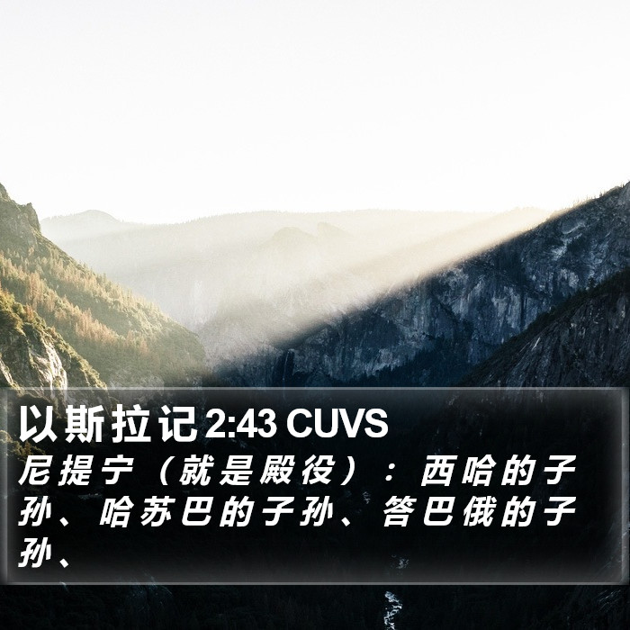 以 斯 拉 记 2:43 CUVS Bible Study