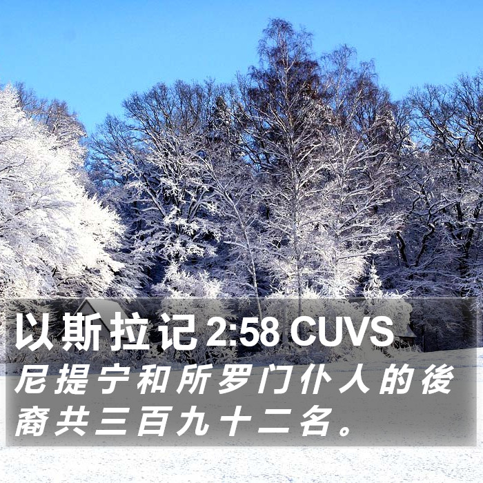 以 斯 拉 记 2:58 CUVS Bible Study