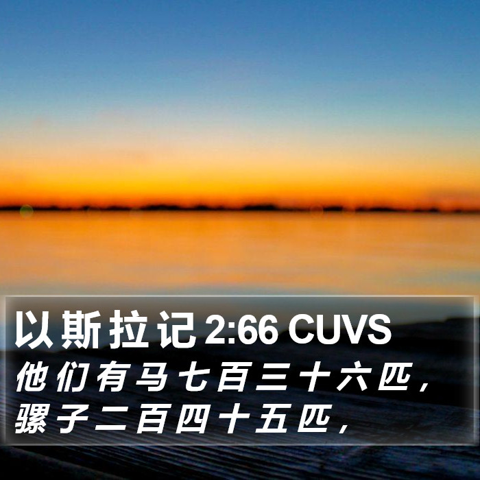 以 斯 拉 记 2:66 CUVS Bible Study