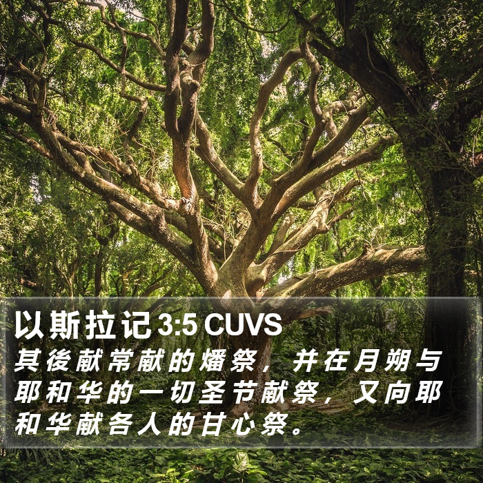 以 斯 拉 记 3:5 CUVS Bible Study