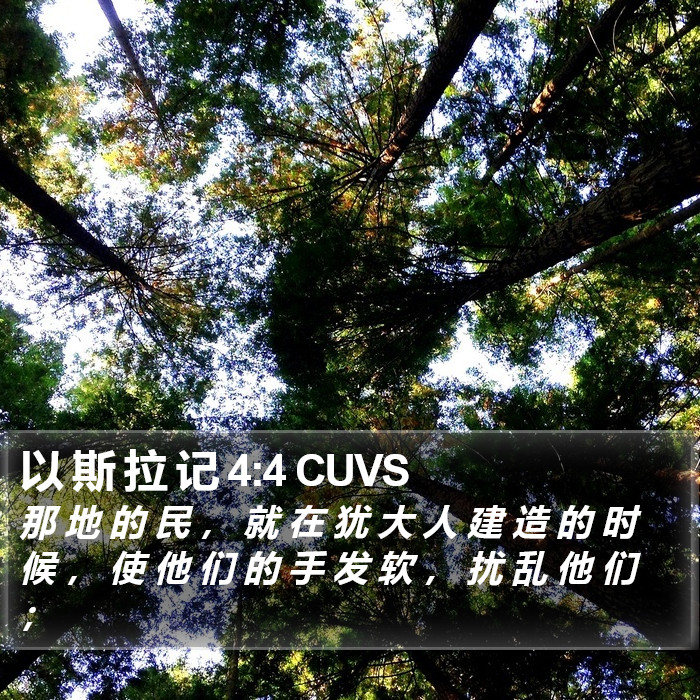 以 斯 拉 记 4:4 CUVS Bible Study