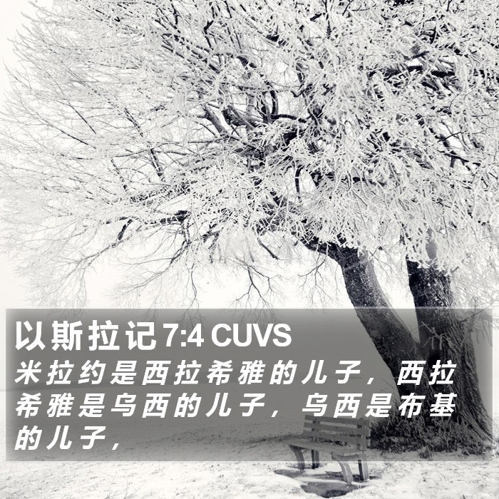 以 斯 拉 记 7:4 CUVS Bible Study