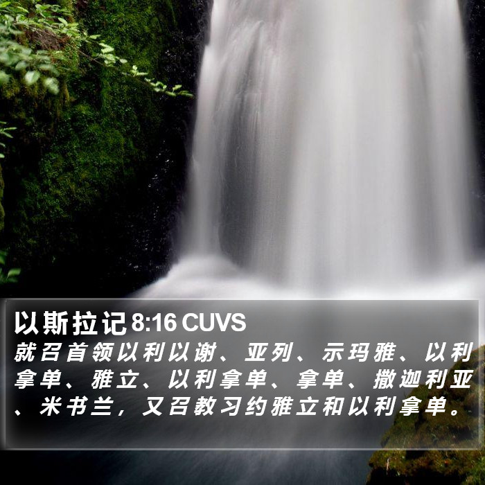 以 斯 拉 记 8:16 CUVS Bible Study