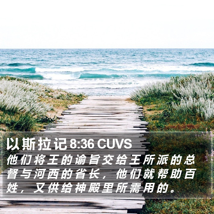 以 斯 拉 记 8:36 CUVS Bible Study