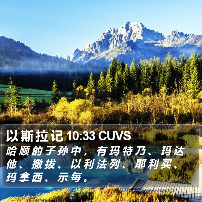 以 斯 拉 记 10:33 CUVS Bible Study