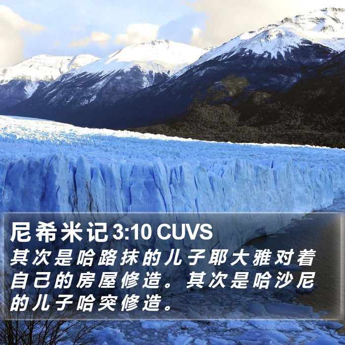 尼 希 米 记 3:10 CUVS Bible Study