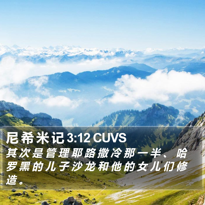 尼 希 米 记 3:12 CUVS Bible Study