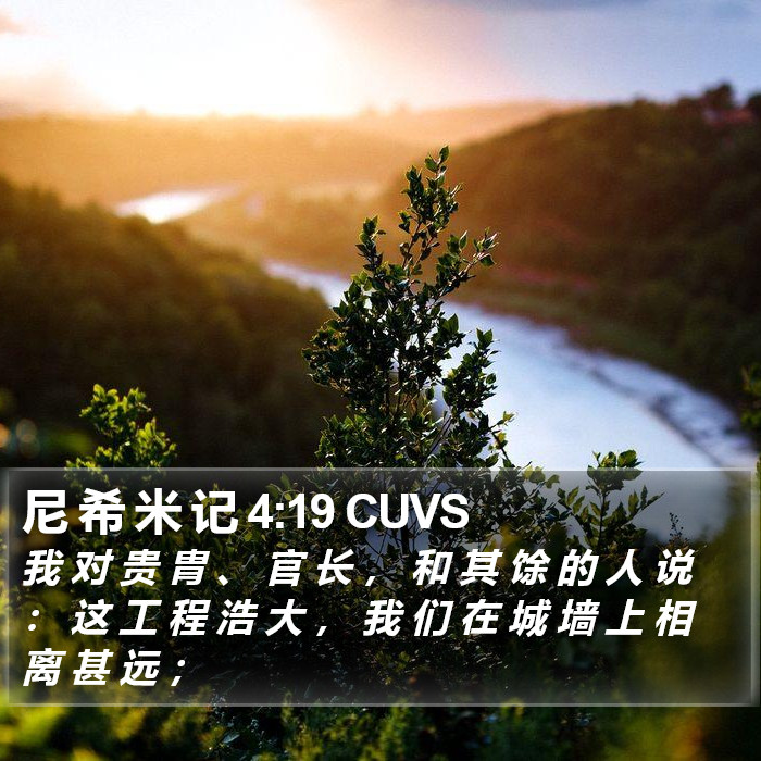 尼 希 米 记 4:19 CUVS Bible Study