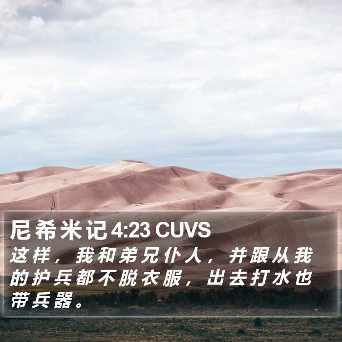 尼 希 米 记 4:23 CUVS Bible Study