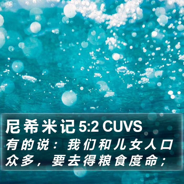 尼 希 米 记 5:2 CUVS Bible Study