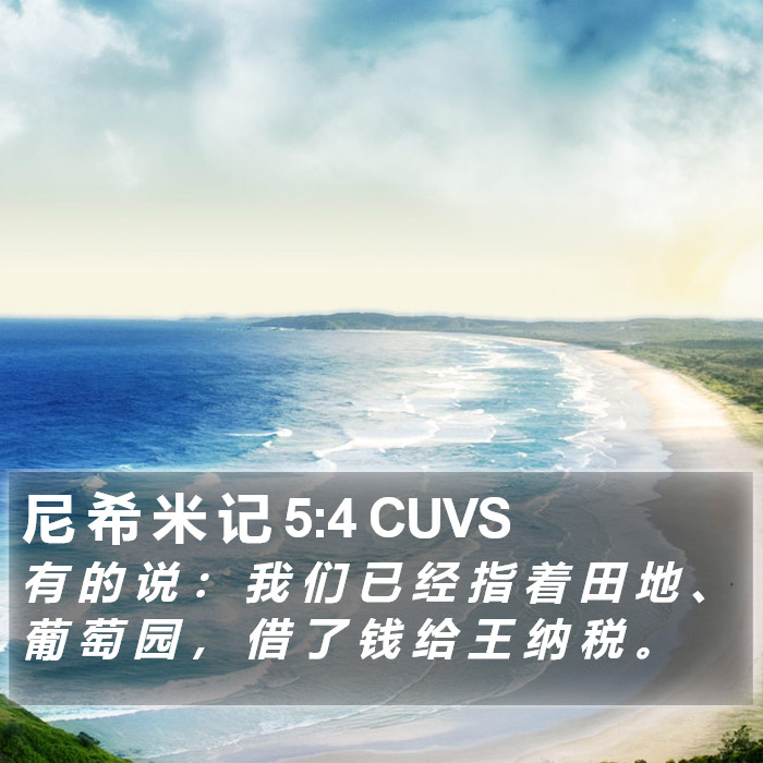 尼 希 米 记 5:4 CUVS Bible Study