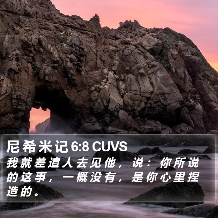 尼 希 米 记 6:8 CUVS Bible Study