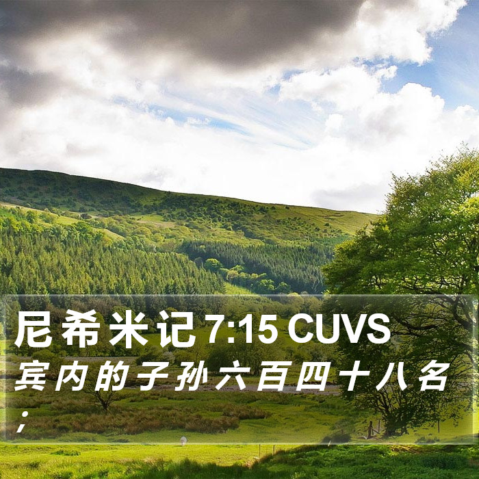 尼 希 米 记 7:15 CUVS Bible Study