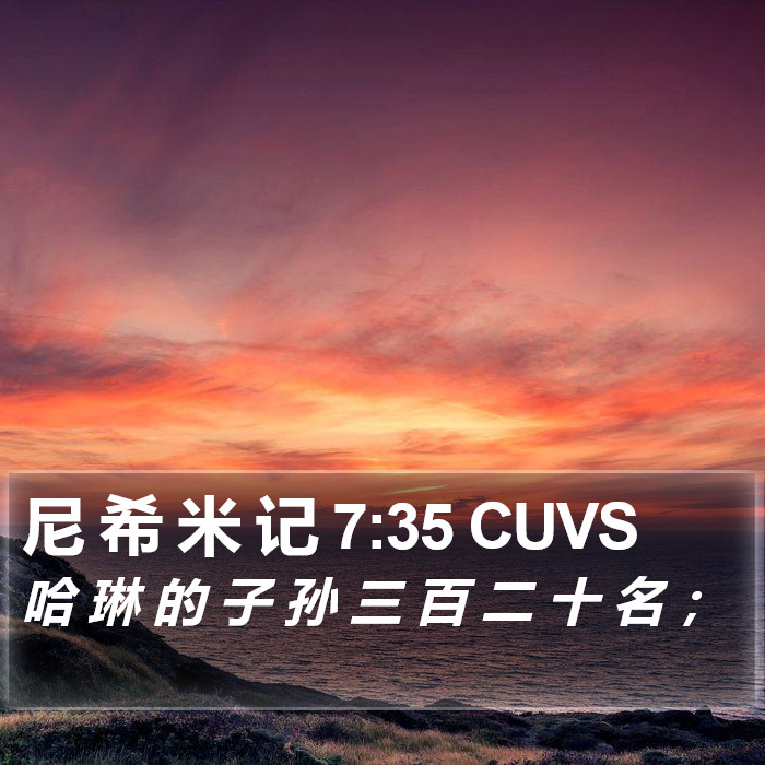 尼 希 米 记 7:35 CUVS Bible Study