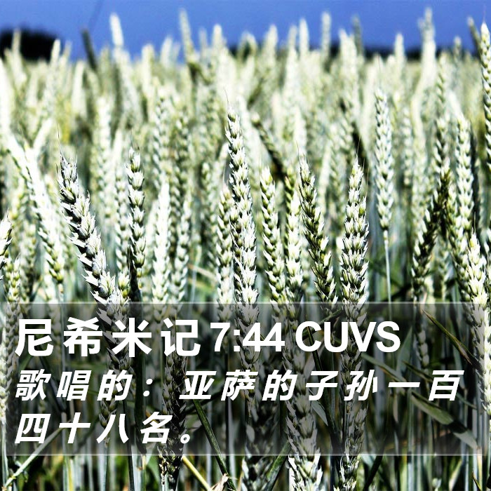 尼 希 米 记 7:44 CUVS Bible Study