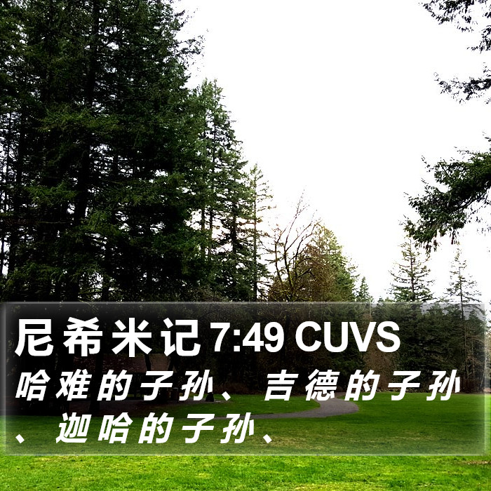 尼 希 米 记 7:49 CUVS Bible Study