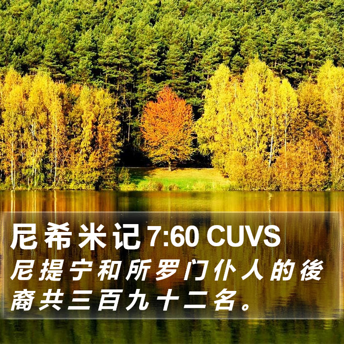 尼 希 米 记 7:60 CUVS Bible Study