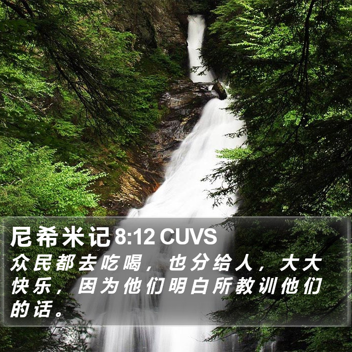 尼 希 米 记 8:12 CUVS Bible Study