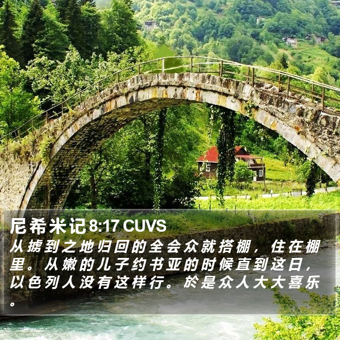 尼 希 米 记 8:17 CUVS Bible Study