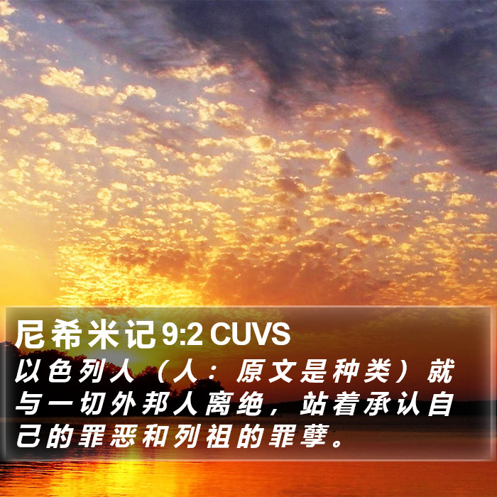 尼 希 米 记 9:2 CUVS Bible Study