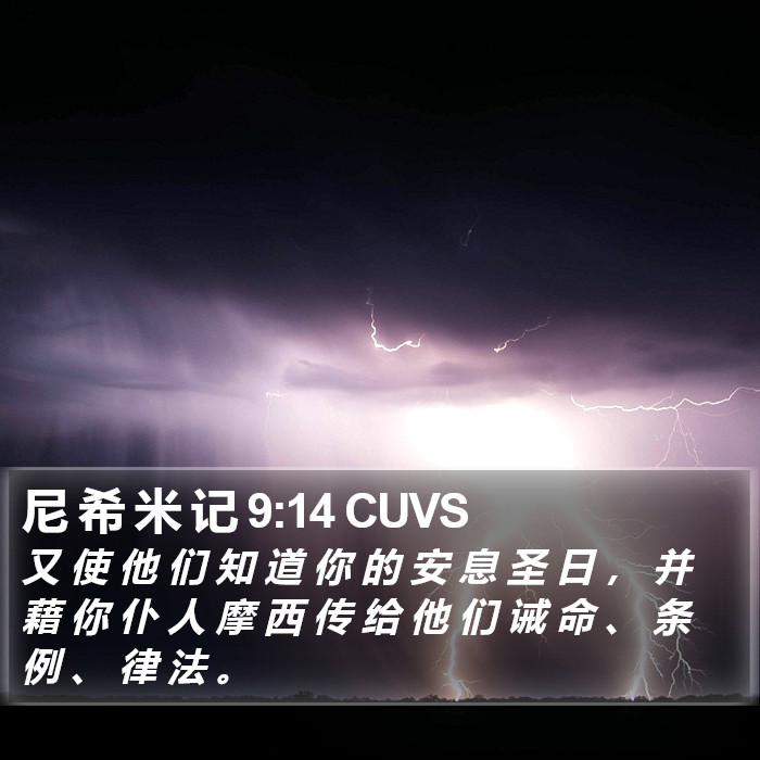 尼 希 米 记 9:14 CUVS Bible Study