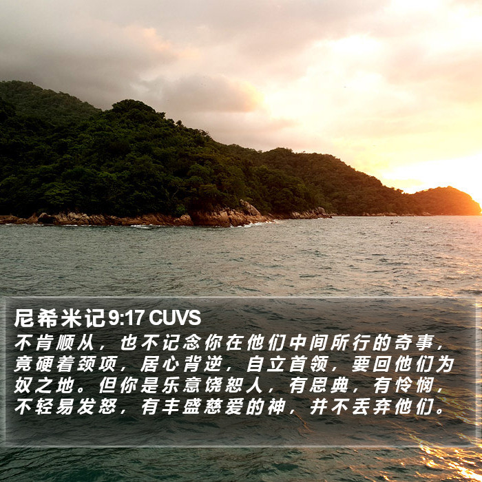 尼 希 米 记 9:17 CUVS Bible Study