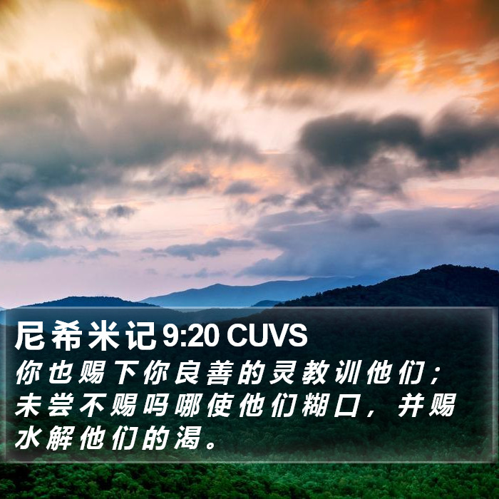 尼 希 米 记 9:20 CUVS Bible Study