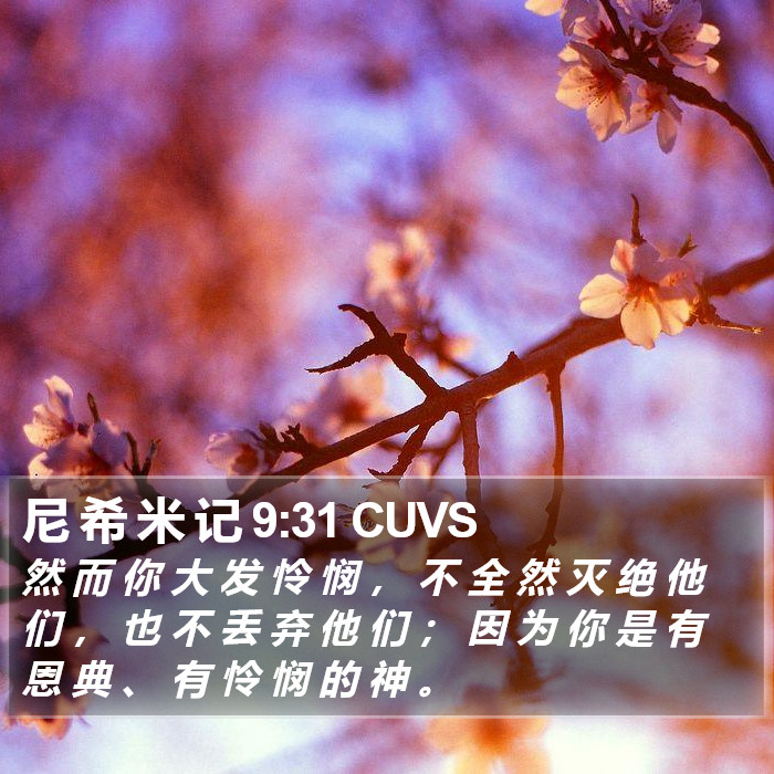 尼 希 米 记 9:31 CUVS Bible Study