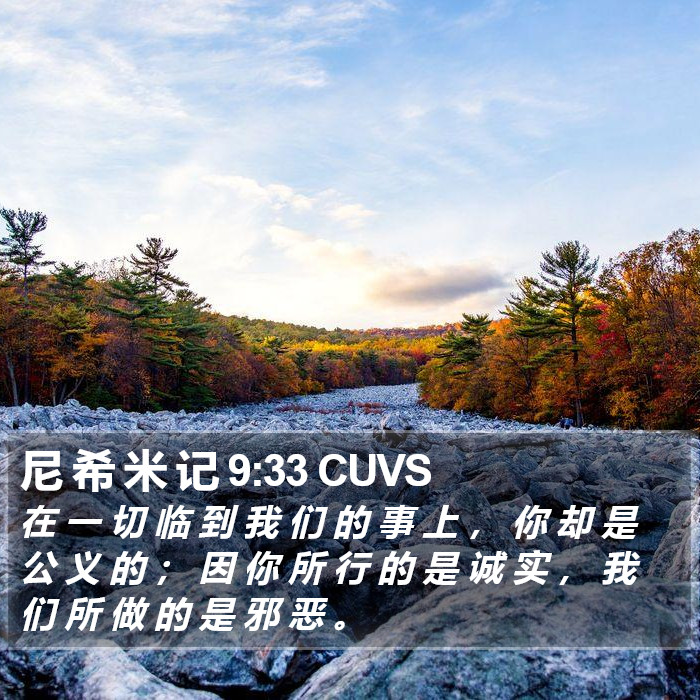 尼 希 米 记 9:33 CUVS Bible Study