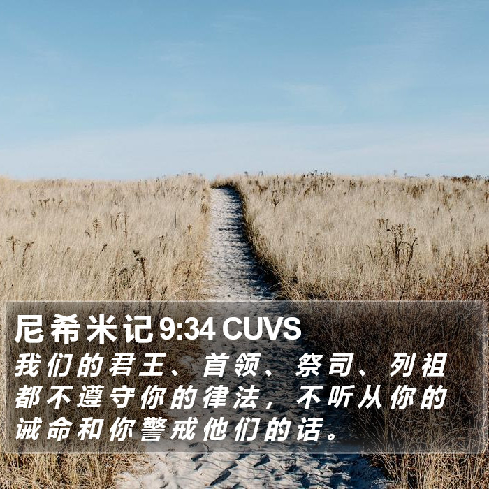 尼 希 米 记 9:34 CUVS Bible Study