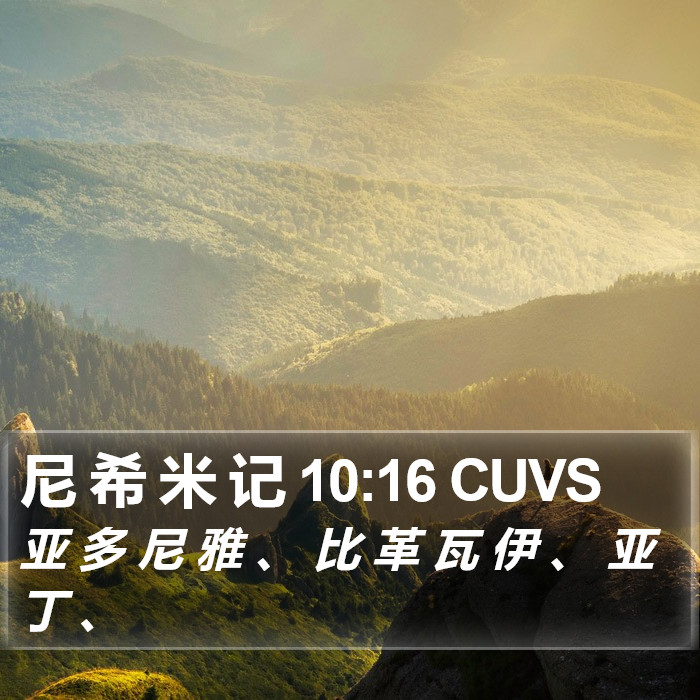 尼 希 米 记 10:16 CUVS Bible Study
