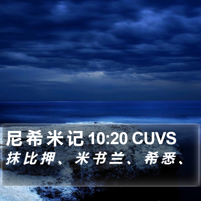 尼 希 米 记 10:20 CUVS Bible Study