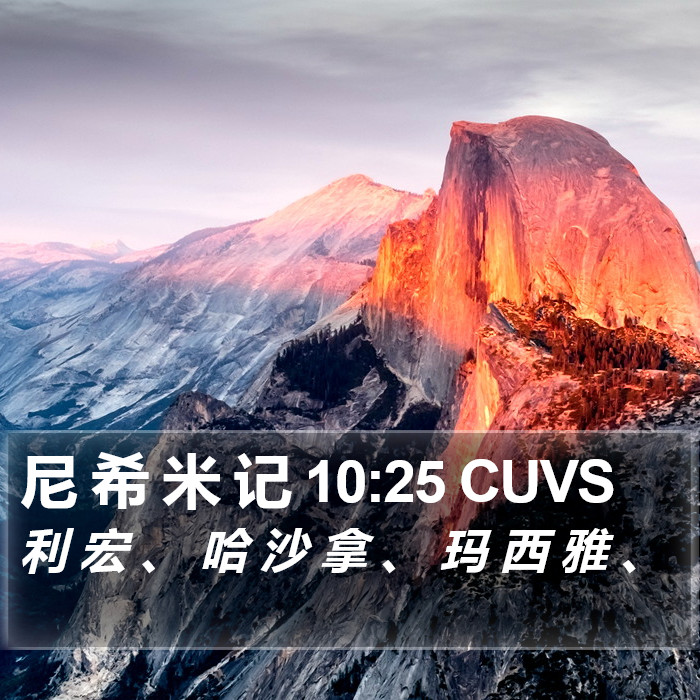 尼 希 米 记 10:25 CUVS Bible Study