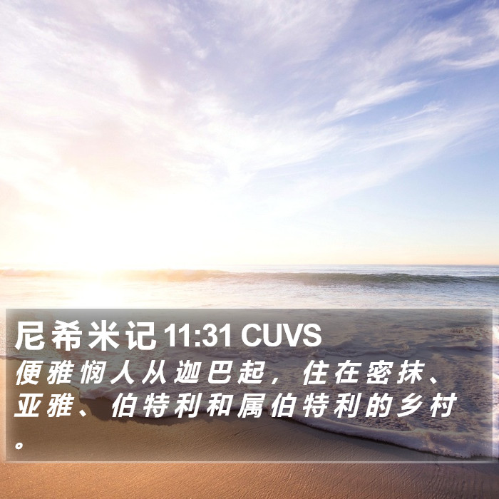 尼 希 米 记 11:31 CUVS Bible Study
