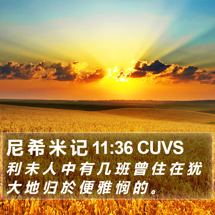 尼 希 米 记 11:36 CUVS Bible Study