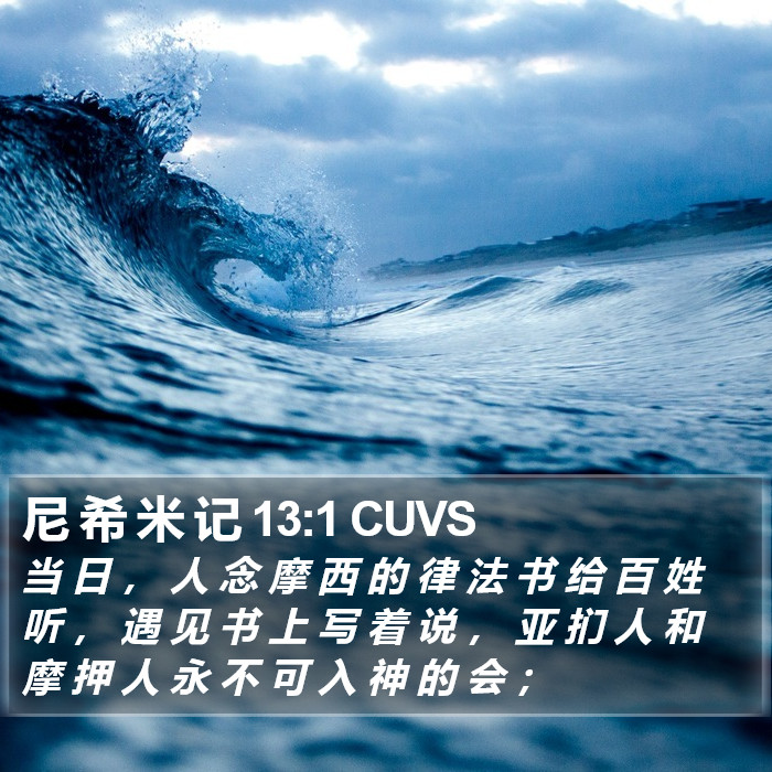 尼 希 米 记 13:1 CUVS Bible Study