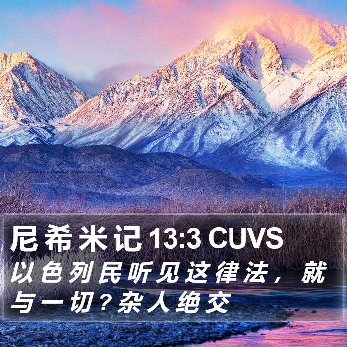 尼 希 米 记 13:3 CUVS Bible Study