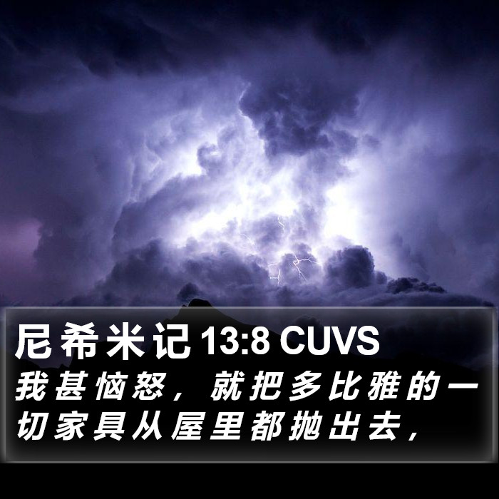 尼 希 米 记 13:8 CUVS Bible Study