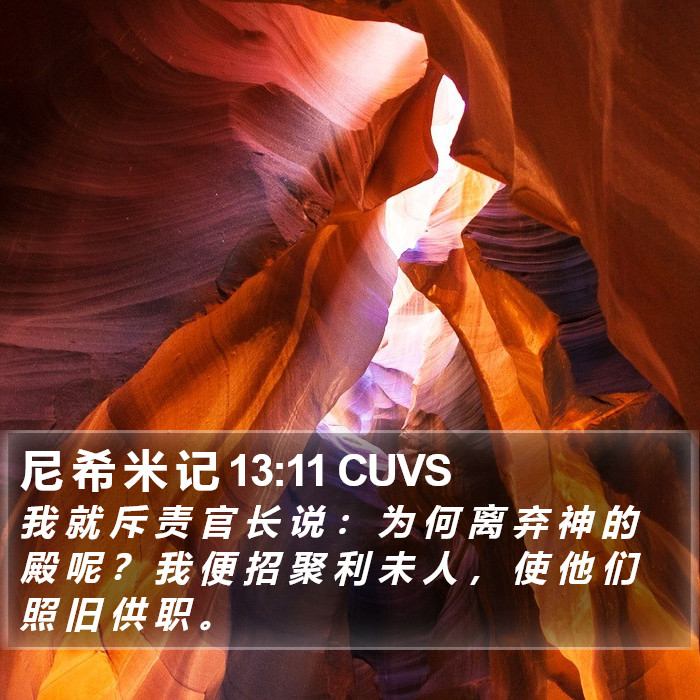 尼 希 米 记 13:11 CUVS Bible Study