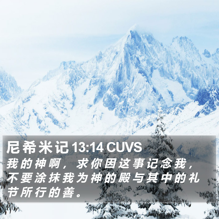 尼 希 米 记 13:14 CUVS Bible Study