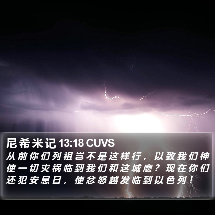 尼 希 米 记 13:18 CUVS Bible Study