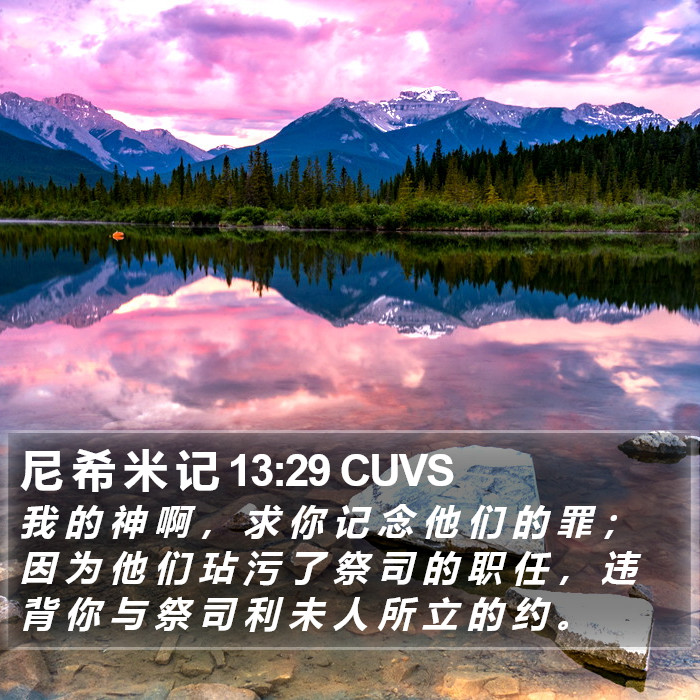 尼 希 米 记 13:29 CUVS Bible Study