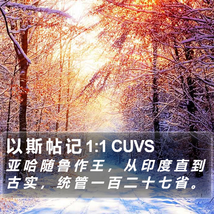 以 斯 帖 记 1:1 CUVS Bible Study